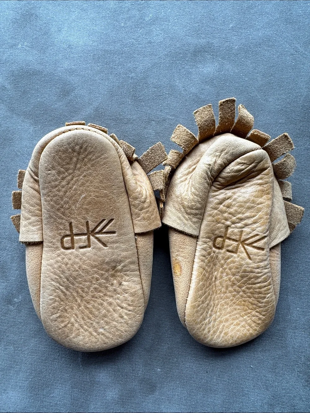 Freshly Picked Tan Leather Fringe Moccasins - Kids